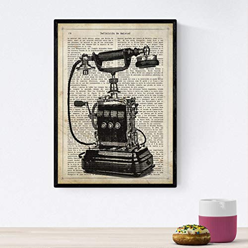 Nacnic Vintage Poster Telefon mit Nummernscheibe. Vintage Stil Poster mit Design und Definitionen für die Innendekoration. A4-Format Nacnic Vintage Poster Telefon mit Nummernscheibe. Vintage Stil Poster mit Design und Definitionen für die Innendekoration. A4-Format von Nacnic