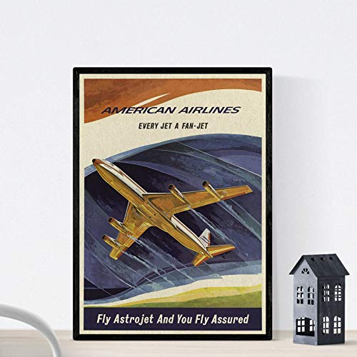 Nacnic Vintage Poster Vintage Poster Amerika. American Airlines. A3 Größe von Nacnic