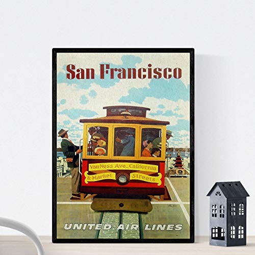 Nacnic Vintage Poster Vintage Poster Amerika. San Francisco. A4-Format von Nacnic