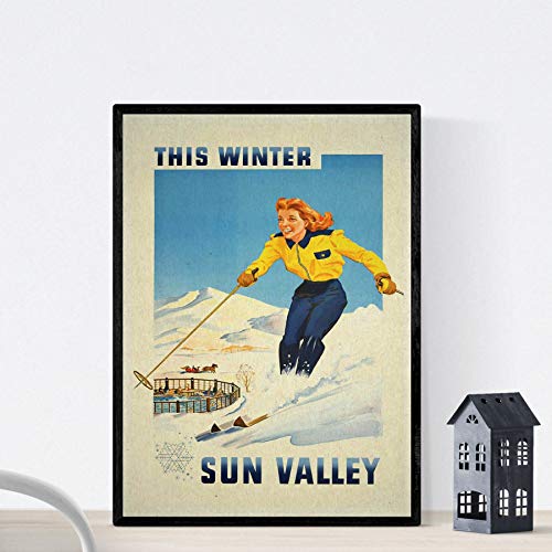 Nacnic Vintage Poster Vintage Poster Amerika. Schnee im Tal der Sonne. A4-Format von Nacnic