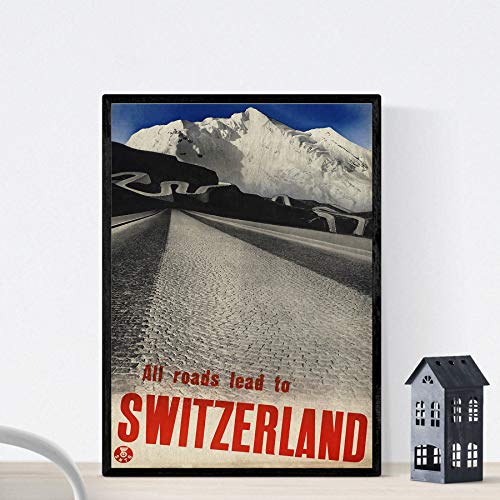 Nacnic Vintage Poster Vintage Poster Europäische Berge. Alle Wege führen in der Schweiz. A3 Größe Nacnic Vintage Poster Vintage Poster Europäische Berge. Alle Wege führen in der Schweiz. A3 Größe von Nacnic