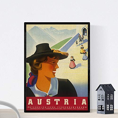 Nacnic Vintage Poster Vintage Poster Europäische Berge. Österreich Reise. A3 Größe Nacnic Vintage Poster Vintage Poster Europäische Berge. Österreich Reise. A3 Größe von Nacnic