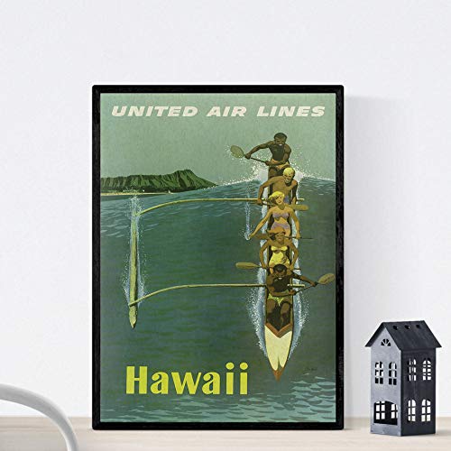 Nacnic Vintage Poster Vintage Poster Kajak in Hawaii. A3 Größe von Nacnic