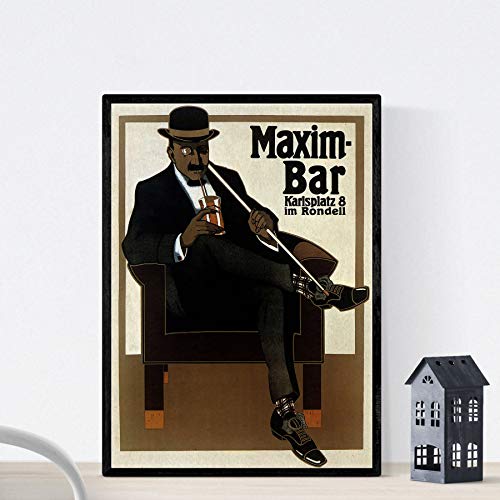 Nacnic Vintage Poster Vintage Poster Maxim Bar. Hans Rudi Erdt 1907 .. Größe A4 von Nacnic