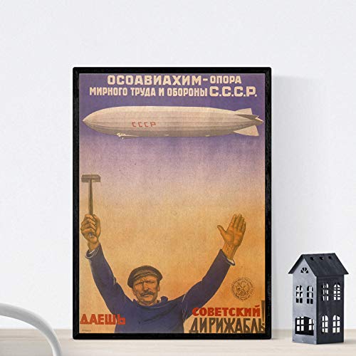 Nacnic Vintage Poster Vintage Poster Sowjetunion. „Arbeit und debensa“. A3 Größe von Nacnic