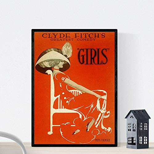 Nacnic Vintage Poster Weinlese-Plakat „Mädchen Broadway“. A3 Größe von Nacnic
