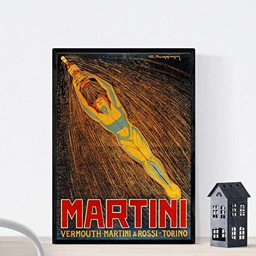 Nacnic Vintage Poster. Vintage-Anzeige von Martini & Rossi. A3 Größe mit Rahmen von Nacnic