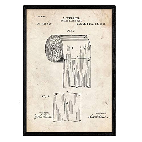 Nacnic Patentes-Vater - Papel Higienico - Fondo Vintage von Nacnic