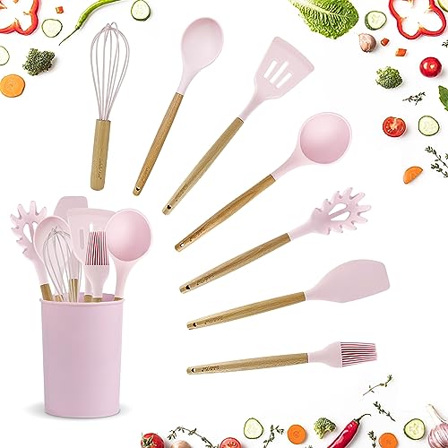 Isabelle Rose 6194 Silikon Küchenhelfer Set mit Holzgriff von Nada Home