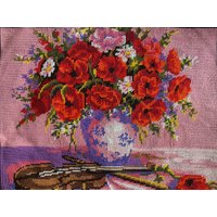 Blume Und Violine Nadelspitze Wandbild Kunstwerk von NadasNeedles