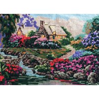 Landschaftsmalerei Nadelpunkt Wandteppich Wandkunst von NadasNeedles