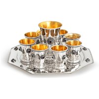 Einzigartige 925 Sterling Silber Kiddush Kelch Und Likör Tassen Mit Amethyst Steinen Besetzt - Schönes Hochzeitsgeschenk von NadavArtJudaica