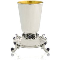 Einzigartiges Von Der Natur Inspiriertes 925 Sterling Silber Kiddush Set Mit Natürlichen Amethyststeinen - Perfektes Jejuda Geschenk Einzigartiges Von Der Natur Inspiriertes 925 Sterling Silber Kiddush Set Mit Natürlichen Amethyststeinen - Perfektes Jejuda Geschenk von NadavArtJudaica