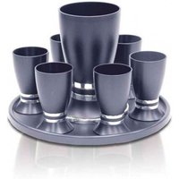 Farbenfrohes Likör Set Mit 6 Tassen & Tablett - Moderne Jejuda Geschenke von NadavArtJudaica