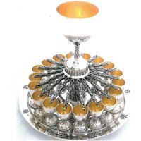 Riesiger Von Der Natur Inspirierter 925Er Sterlingsilber-Weinbrunnen - Shabbat Kiddush Set von NadavArtJudaica