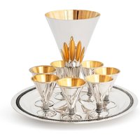 Moderne Kegelform 925 Sterling Silber Schnaps Set von NadavArtJudaica