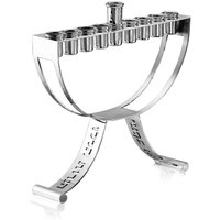 Personalisierter 925 Sterling Silber Moderner Hanukkah Menorah Mit Ausgeschnittenen Familiennamen Auf Hebräisch von NadavArtJudaica