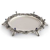 Spezielles Von Der Natur Inspiriertes Blatt Design Kerzenhalter Tablett Mit Natürlichen Blauen Lapis Steinen Aus 925 Sterling Silber Shabbat Spezielles Von Der Natur Inspiriertes Blatt Design Kerzenhalter Tablett Mit Natürlichen Blauen Lapis Steinen Aus 925 Sterling Silber Shabbat von NadavArtJudaica