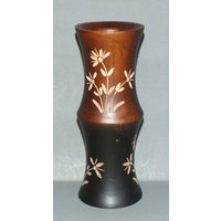 Mango Holz Vase Mit Bambus Form Und Schönes Craving Designed For Dried Flowers Arrangement Thailand Versandkostenfrei von NadearsTreasures