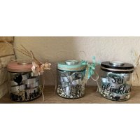 Teelichter, Teelichthalter, Teelichter Im Glas, Teelicht Für Die Liebsten, Sei Glücklich, Teelichtglas, Kerzenglas, Mitbringsel, Kerzen von NadelfeebyHelena