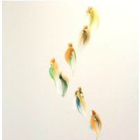 Feenreigen Mobile Aus Wolle Mit 7 Feen in Grün von Nadelfein