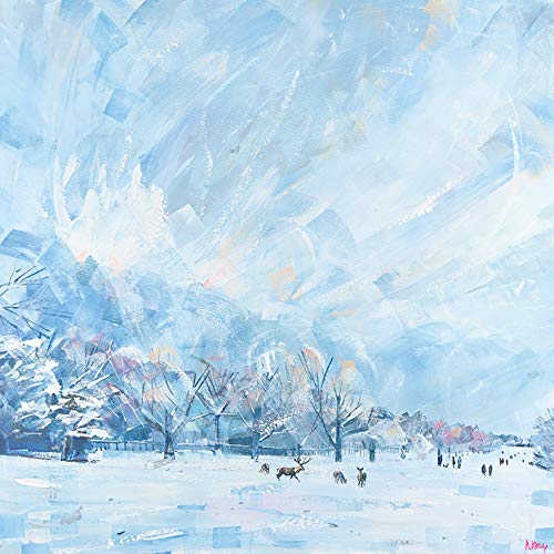 Nadia Day DC101288 Kunstdruck auf Leinwand, 40 x 40 cm (Winterspaziergang), Mehrfarbig, 40 x 40 x 1, 8 cm von Nadia Day