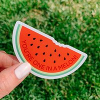 Sie Sind Ein in Einer Melone Wassermelone Magnet | Einzigartige Form Farbe Wortspiele Illustration Auto-Kühlschrank-Dekoration-Magnete von NadiaDesignCo