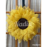 Sonnenblumenkranz Für Haustür, Rustikale Sonnenblume Türdekor, Bauernhaus von Nadiascraftycorner
