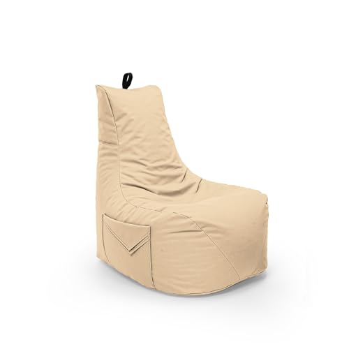 Nadimaideal Gamer Sitzsack Komfort XL - XXL für Kinder, Teenager & Erwachsene | Indoor & Outdoor | Sitzsack Gaming | Füllung EPS Perlen (Beige, Sitzsack XXL) von Nadimaideal