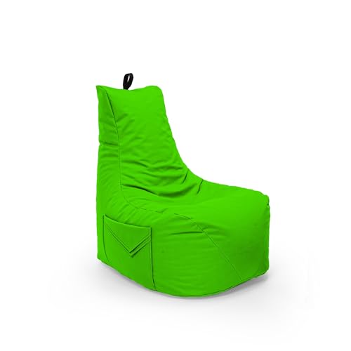 Nadimaideal Gamer Sitzsack Komfort XL - XXL für Kinder, Teenager & Erwachsene | Indoor & Outdoor | Sitzsack Gaming | Füllung EPS Perlen (Neongrün, Sitzsack XXL) von Nadimaideal