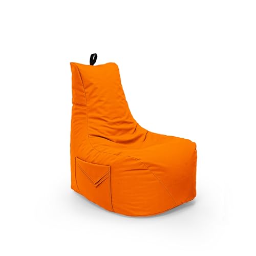 Nadimaideal Gamer Sitzsack Komfort XL - XXL für Kinder, Teenager & Erwachsene | Indoor & Outdoor | Sitzsack Gaming | Füllung EPS Perlen (Orange, Sitzsack XXL) von Nadimaideal