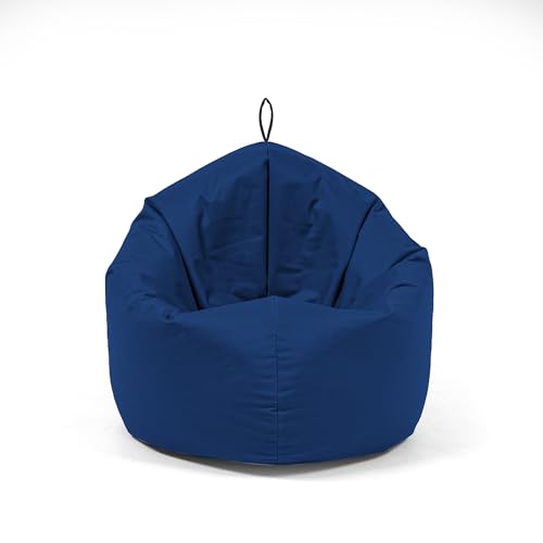 Nadimaideal Sitzsack 2 in1 Funktionen für Kinder, Teenager & Erwachsene | Indoor & Outdoor | Gaming Sitzsack -Komfortabler Beanbag | Füllung EPS Perlen (Marineblau, XXL Durchmesser 145 cm) von Nadimaideal