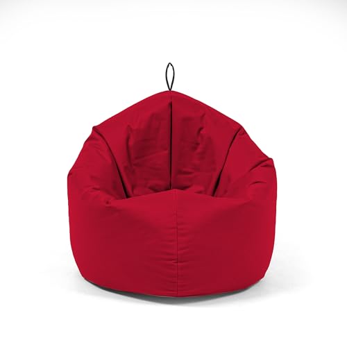 Nadimaideal Sitzsack 2 in1 Funktionen für Kinder, Teenager & Erwachsene | Indoor & Outdoor | Gaming Sitzsack -Komfortabler Beanbag | Füllung EPS Perlen (Rot, XL -Durchmesser: 135 cm) von Nadimaideal