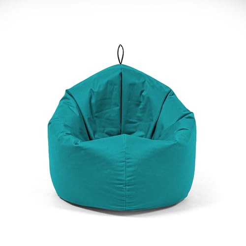 Nadimaideal Sitzsack 2 in1 Funktionen für Kinder, Teenager & Erwachsene | Indoor & Outdoor | Gaming Sitzsack -Komfortabler Beanbag | Füllung EPS Perlen (Türkis, XXL Durchmesser 145 cm) von Nadimaideal