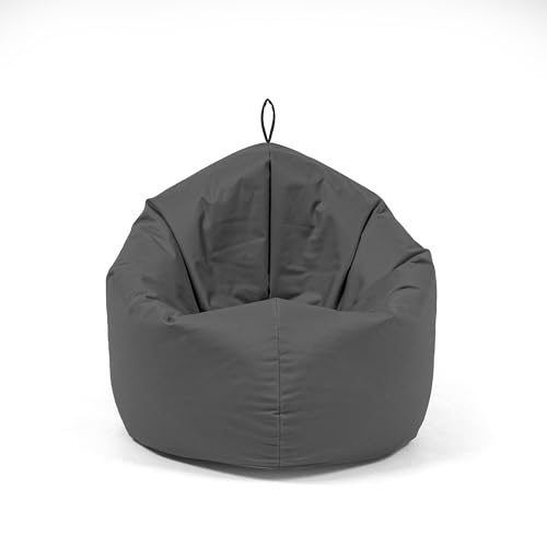 Nadimaideal Sitzsack 2 in1 Funktionen für Kinder, Teenager & Erwachsene | Indoor & Outdoor | Gaming Sitzsack -Komfortabler Beanbag | Füllung EPS Perlen (Anthrazit, L -Durchmesser: 125 cm) von Nadimaideal