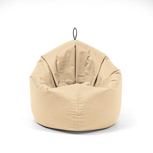 Nadimaideal Sitzsack 2 in1 Funktionen für Kinder, Teenager & Erwachsene | Indoor & Outdoor | Gaming Sitzsack -Komfortabler Beanbag | Füllung EPS Perlen (Beige, XL -Durchmesser: 135 cm) von Nadimaideal