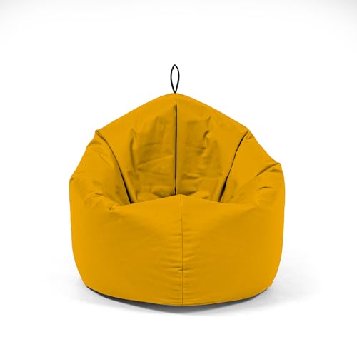 Nadimaideal Sitzsack 2 in1 Funktionen für Kinder & Erwachsene | Indoor & Outdoor | Gaming Sitzsack - Sitzkissen -Komfortabler Beanbag | Füllung EPS Perlen (Gelb, XL -Durchmesser: 135 cm) von Nadimaideal