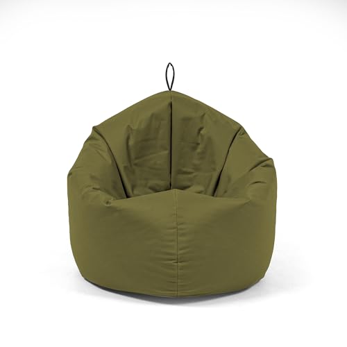 Nadimaideal Sitzsack 2 in1 Funktionen für Kinder, Teenager & Erwachsene | Indoor & Outdoor | Gaming Sitzsack -Komfortabler Beanbag | Füllung EPS Perlen (Khaki, L -Durchmesser: 125 cm) von Nadimaideal