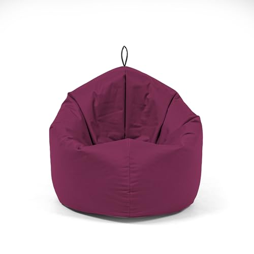 Nadimaideal Sitzsack 2 in1 Funktionen für Kinder & Erwachsene | Indoor & Outdoor | Gaming Sitzsack - Sitzkissen -Komfortabler Beanbag | Füllung EPS Perlen (Weinrot, L -Durchmesser: 125 cm) von Nadimaideal