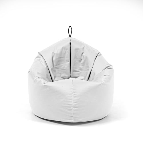 Nadimaideal Sitzsack 2 in1 Funktionen für Kinder & Erwachsene | Indoor & Outdoor | Gaming Sitzsack - Sitzkissen -Komfortabler Beanbag | Füllung EPS Perlen (Weiß, L -Durchmesser: 125 cm) von Nadimaideal