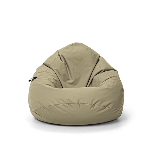 Nadimaideal Sitzsack Tropfenform Kastanie | Bodenkissen für Kinder & Erwachsene | Indoor & Outdoor | Gaming Sitzsack - Sitzkissen - Beanbag | Füllung EPS Perlen (Gold, XXL-Durchmesser 88 cm) von Nadimaideal