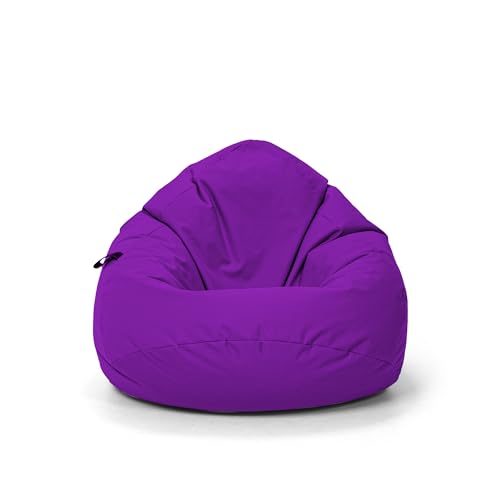 Nadimaideal Sitzsack Tropfenform Kastanie | Bodenkissen für Kinder & Erwachsene | Indoor & Outdoor | Gaming Sitzsack - Sitzkissen - Beanbag | Füllung EPS Perlen (Lila, XXL-Durchmesser 88 cm) von Nadimaideal