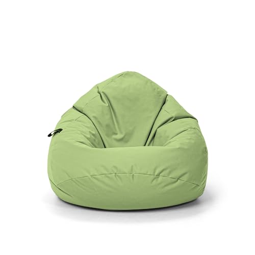 Nadimaideal Sitzsack Tropfenform Kastanie | Bodenkissen für Kinder & Erwachsene | Indoor & Outdoor | Gaming Sitzsack - Sitzkissen - Beanbag | Füllung EPS Perlen (Limettengrün, XL-Durchmesser 77 cm) von Nadimaideal