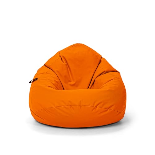 Nadimaideal Sitzsack Tropfenform Kastanie | Bodenkissen für Kinder & Erwachsene | Indoor & Outdoor | Gaming Sitzsack - Sitzkissen - Beanbag | Füllung EPS Perlen (Orange, XL-Durchmesser 77 cm) von Nadimaideal