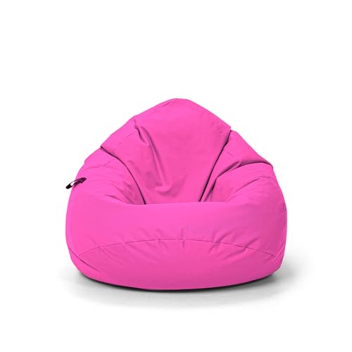 Nadimaideal Sitzsack Tropfenform Kastanie | Bodenkissen für Kinder & Erwachsene | Indoor & Outdoor | Gaming Sitzsack - Sitzkissen - Beanbag | Füllung EPS Perlen (Pink, XL-Durchmesser 77 cm) von Nadimaideal
