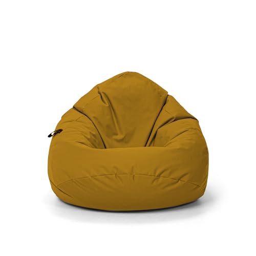 Nadimaideal Sitzsack Tropfenform Kastanie | Bodenkissen für Kinder & Erwachsene | Indoor & Outdoor | Gaming Sitzsack - Sitzkissen - Beanbag | Füllung EPS Perlen (Sand, XL-Durchmesser 77 cm) von Nadimaideal