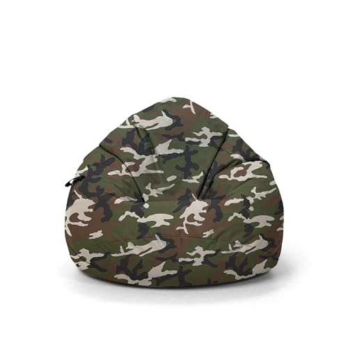 Nadimaideal Sitzsack Tropfenform Kastanie | Bodenkissen für Kinder & Erwachsene | Indoor & Outdoor | Gaming Sitzsack - Sitzkissen - Beanbag | Füllung EPS Perlen (Soldadisch, XL-Durchmesser 77 cm) von Nadimaideal