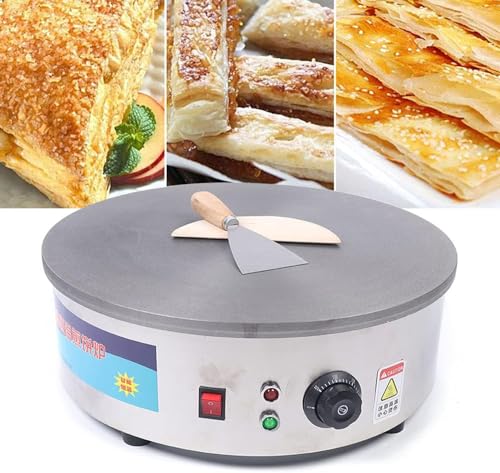 45CM Profi Crepes Maker Machine/CrepesgeräT Platte/Crepespfanne Pfannkuchenpfanne Antihaftbeschichtung ZubehöR Crepeseisen Crepesplatte Creperie Kreppmacher Elektrisch Gewerbe von NadineDutol