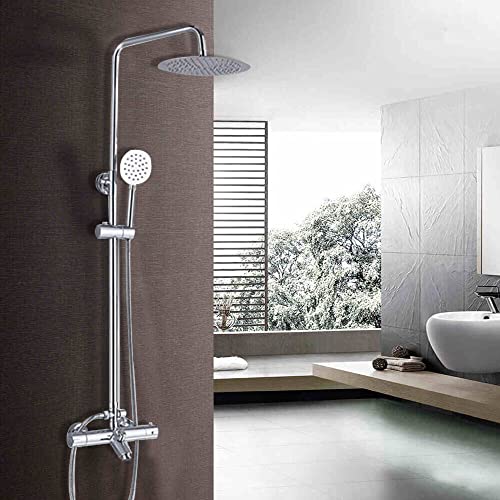 Duschsystem mit Thermostat Duschsäuleset Duschset, Handbrause 3 Strahlarten,Regendusche mit Armatur, Duschamaturenset Regendusche von NadineDutol