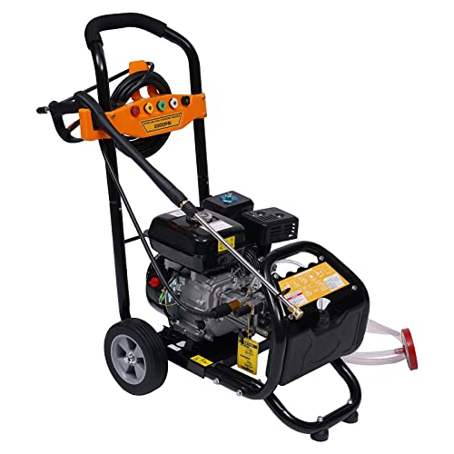 Hochdruckreiniger Hochdruck 7.5 PS,170 bar Benzin Hochdruckreiniger Flächenreiniger 5 Düsen Motor Dampfreiniger 7,5PS Gartenreiniger Dampfstrahler Benzinmotor von NadineDutol